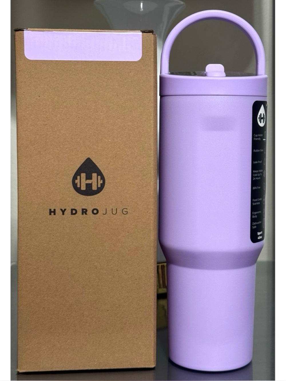 HydroJug 40oz Sport‎ Water Bottle, LAVENDER PURPLE